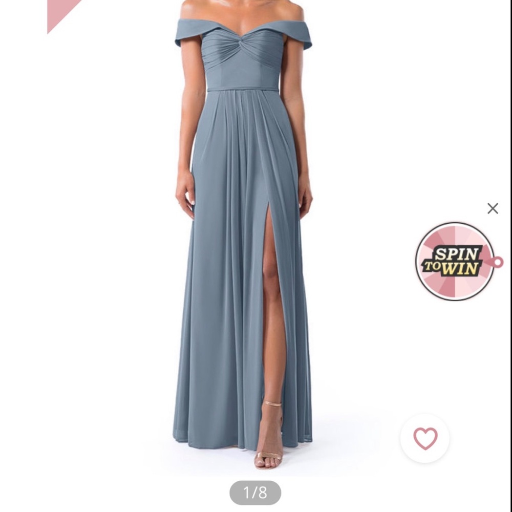 Azazie Almendra dress in Dusty Blue